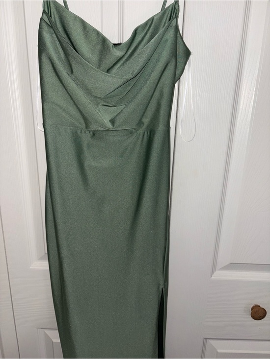 Windsor Dresses & Skirts - Windsor Olive Green Cowl Neck Midi Dress